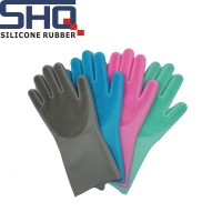 SHQ silicone dish washing rubber brush gloves with wash scrubber