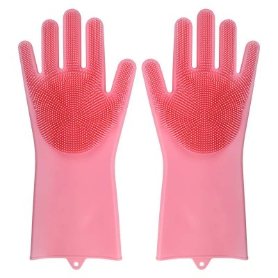 2PCS Multifunction Silicone Brush Gloves Magic Silicone Dish Washing Gloves For Kitchen Household Cleaning Gloves Silicone