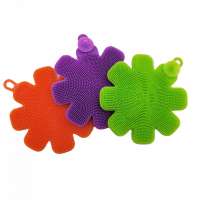 Multi-fuction Heat Resisting Silicone Dish Scrubber Kitchen Cleaning Wash Brush Silicon Sponge Scrubber