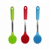 Pot and pan silicone rubber dishwashing brush