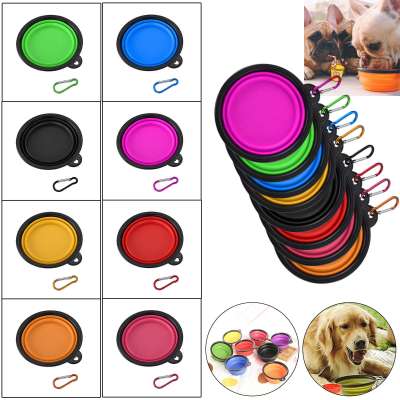 Collapsible dog marble pet bowl foldable pet silicone bowl food water feeding dog bowls pet for travel